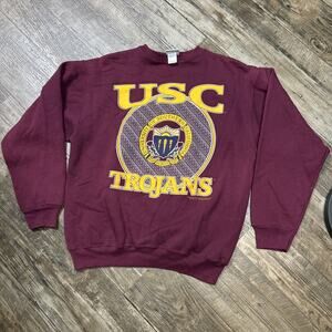 Vintage 90’s USC Trojans Crewneck Sweatshirt Burgandy Sweatshirt Men’s XL